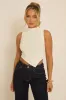 White High Neck Asymmetric Top - Ariella sold by Rebellious Fashion