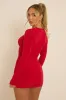Red Slinky Twist Cut Out Mini Dress - Miranda sold by Rebellious Fashion