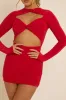 Red Slinky Twist Cut Out Mini Dress - Miranda sold by Rebellious Fashion