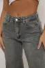 Washed Grey Stretch Wide Leg Jeans - Teresa sold by Rebellious Fashion