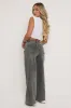 Washed Grey Stretch Wide Leg Jeans - Teresa sold by Rebellious Fashion