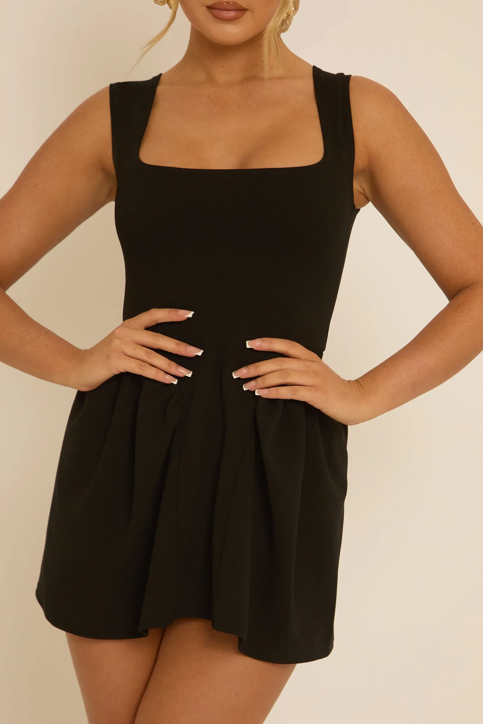 Black Drop Waist Mini Dress - Sandi sold by Rebellious Fashion product image thumbnail 4