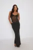 Black Mesh Cut Out Maxi Dress - Nia sold by Rebellious Fashion