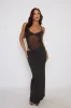 Black Mesh Cut Out Maxi Dress - Nia sold by Rebellious Fashion