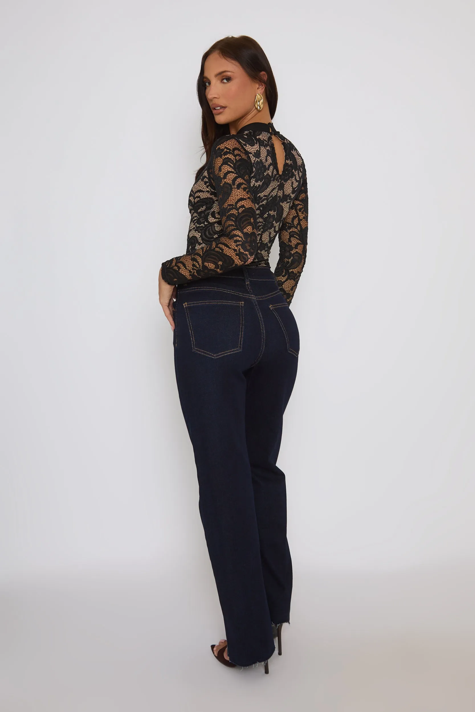 Black Contrast Lace Bodysuit - Kirstin sold by Rebellious Fashion product image thumbnail 5