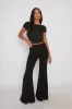 Black Seam Detail Flare Trousers - Hester sold by Rebellious Fashion