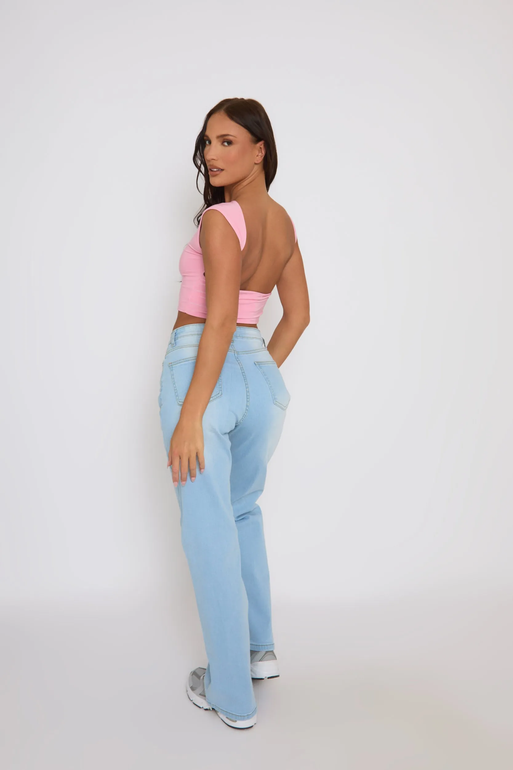 Pink Open Back Crop Top - Iona sold by Rebellious Fashion product image thumbnail 5