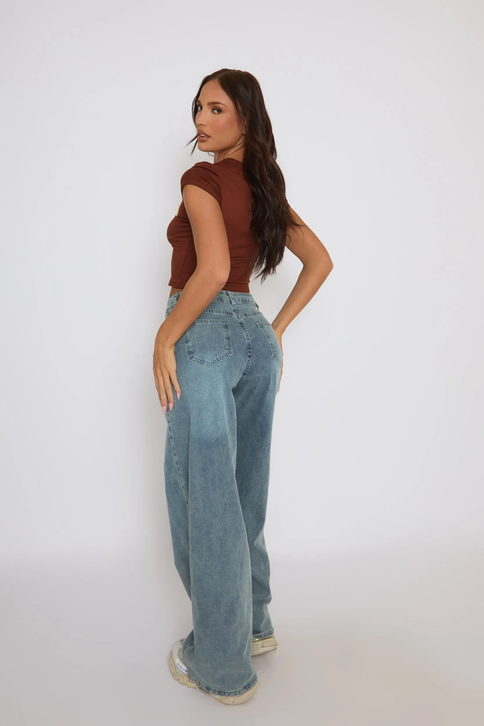 Brown California Cropped T-shirt - Elom sold by Rebellious Fashion product image thumbnail 5