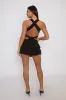 Black Ruffle Mini Skirt Co-ord Set - Michele sold by Rebellious Fashion