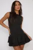 Black Ruffle Hem Mini Dress - Naila sold by Rebellious Fashion