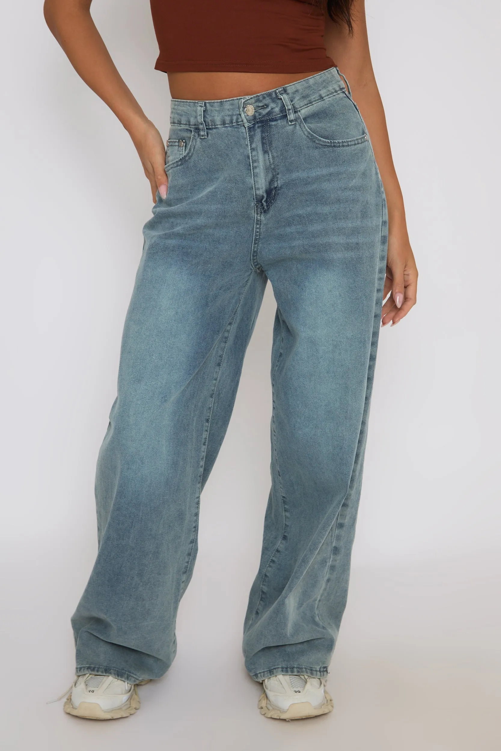 Washed Blue Wide Leg Jeans - Lilla sold by Rebellious Fashion product image thumbnail 2