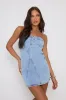 Blue Denim Seam Detail Mini Dress - Shelley sold by Rebellious Fashion