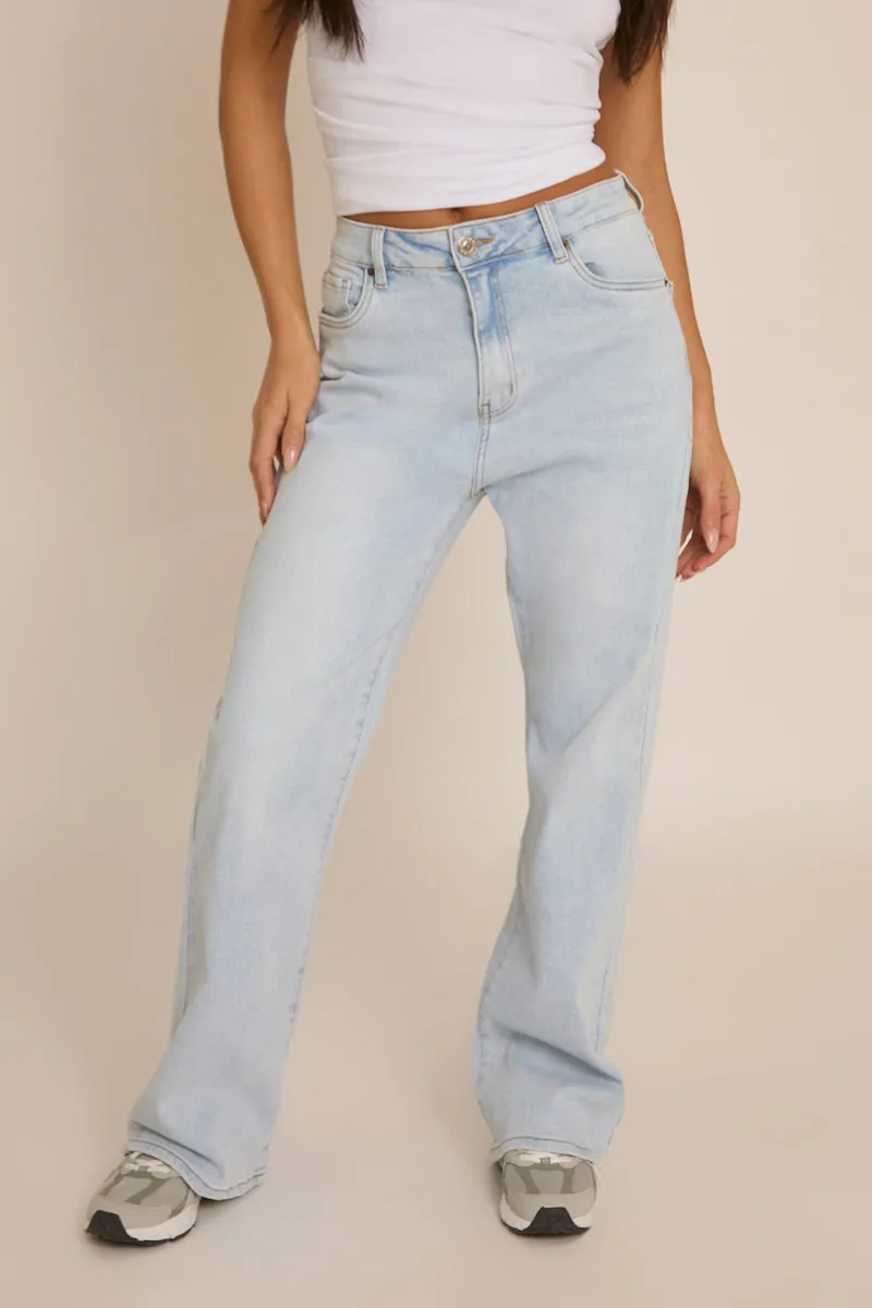 Light Blue Stretch Straight Leg Jeans - Scarlett sold by Rebellious Fashion product image thumbnail 2