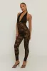 Black Lace Plunge Jumpsuit - Roberta sold by Rebellious Fashion