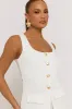 White Tailored Waistcoat and Skirt Co-ord Set - Louella sold by Rebellious Fashion