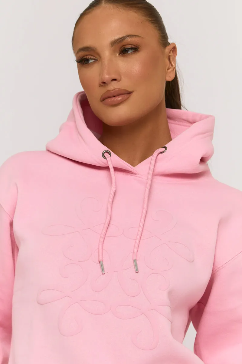 Pink Marl Swirl Motif Hoodie & Shorts Loungewear Co-ord Set - Dimity sold by Rebellious Fashion product image thumbnail 3