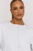 Grey Marl Collarless Lightweight Bomber Jacket - Averil sold by Rebellious Fashion