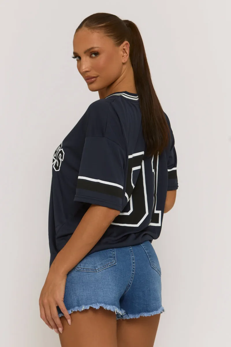 Blue Denim Stretch Skort - Danielle sold by Rebellious Fashion product image thumbnail 4