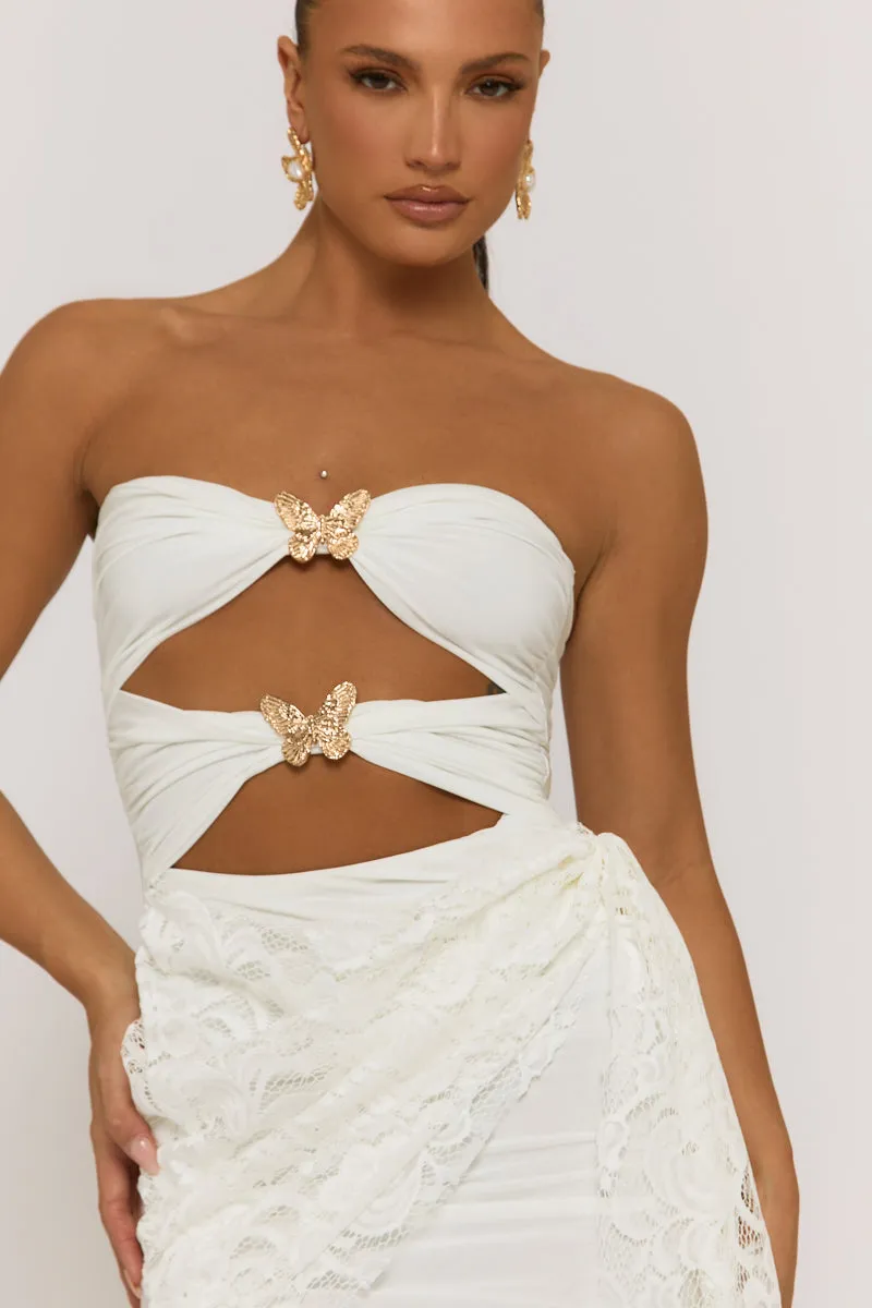 White Lace Butterfly Mini Dress - Eudora sold by Rebellious Fashion product image thumbnail 3