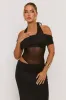 Black Mesh Cut Out Maxi Dress - Stefaniya sold by Rebellious Fashion