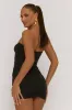 Black Cut Out Buckle Detail Bandeau Mini Dress - Ulyana sold by Rebellious Fashion