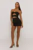 Black Cut Out Buckle Detail Bandeau Mini Dress - Ulyana sold by Rebellious Fashion