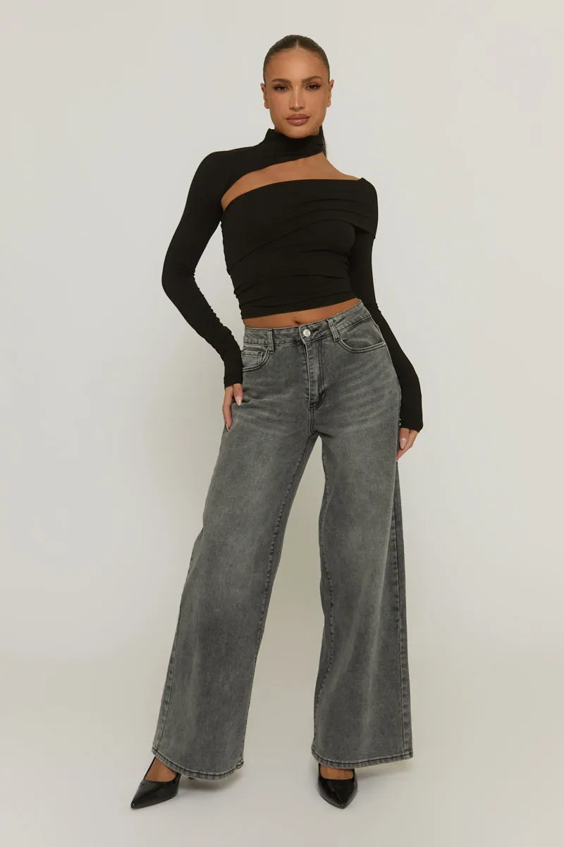 Black Cut Out Fitted Top - Varya sold by Rebellious Fashion product image thumbnail 2