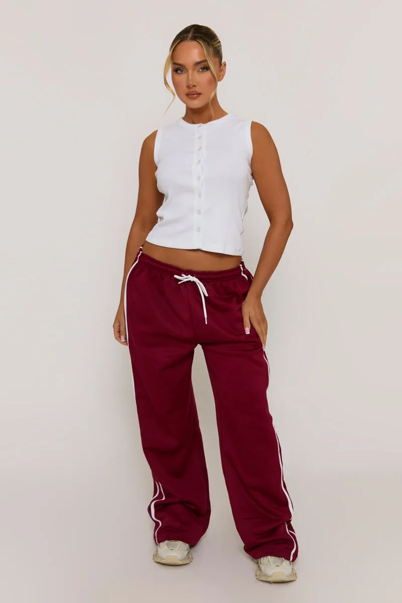 White Sleeveless Button Up Rib Top - Nikolina sold by Rebellious Fashion product image thumbnail 2