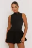 Black High Neck Puffball Mini Dress - Carmelita sold by Rebellious Fashion