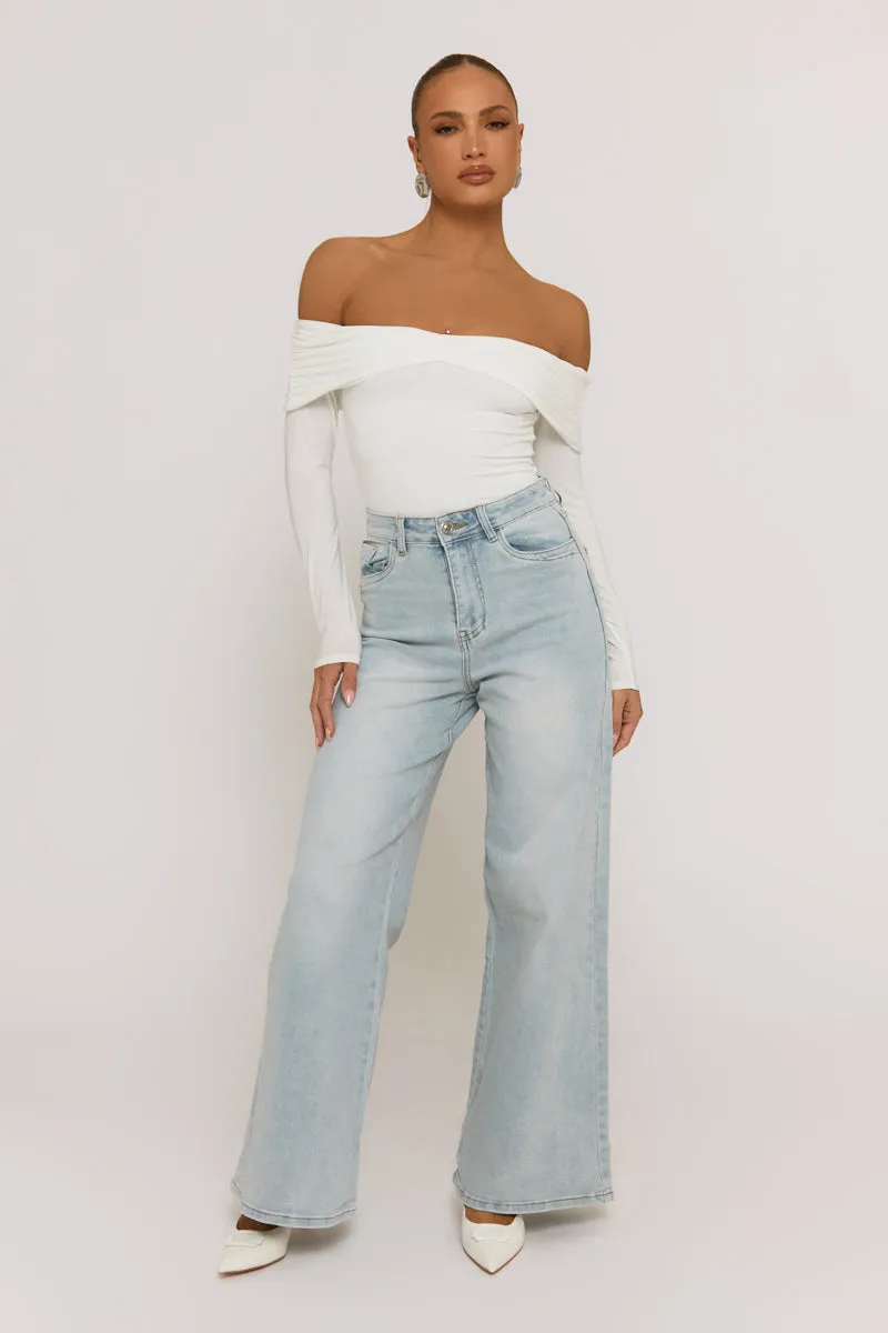 Ivory Twist Bardot Bodysuit - Luiza sold by Rebellious Fashion product image thumbnail 2