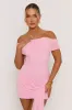 Pink Mesh Bardot Mini Dress - Evelina sold by Rebellious Fashion