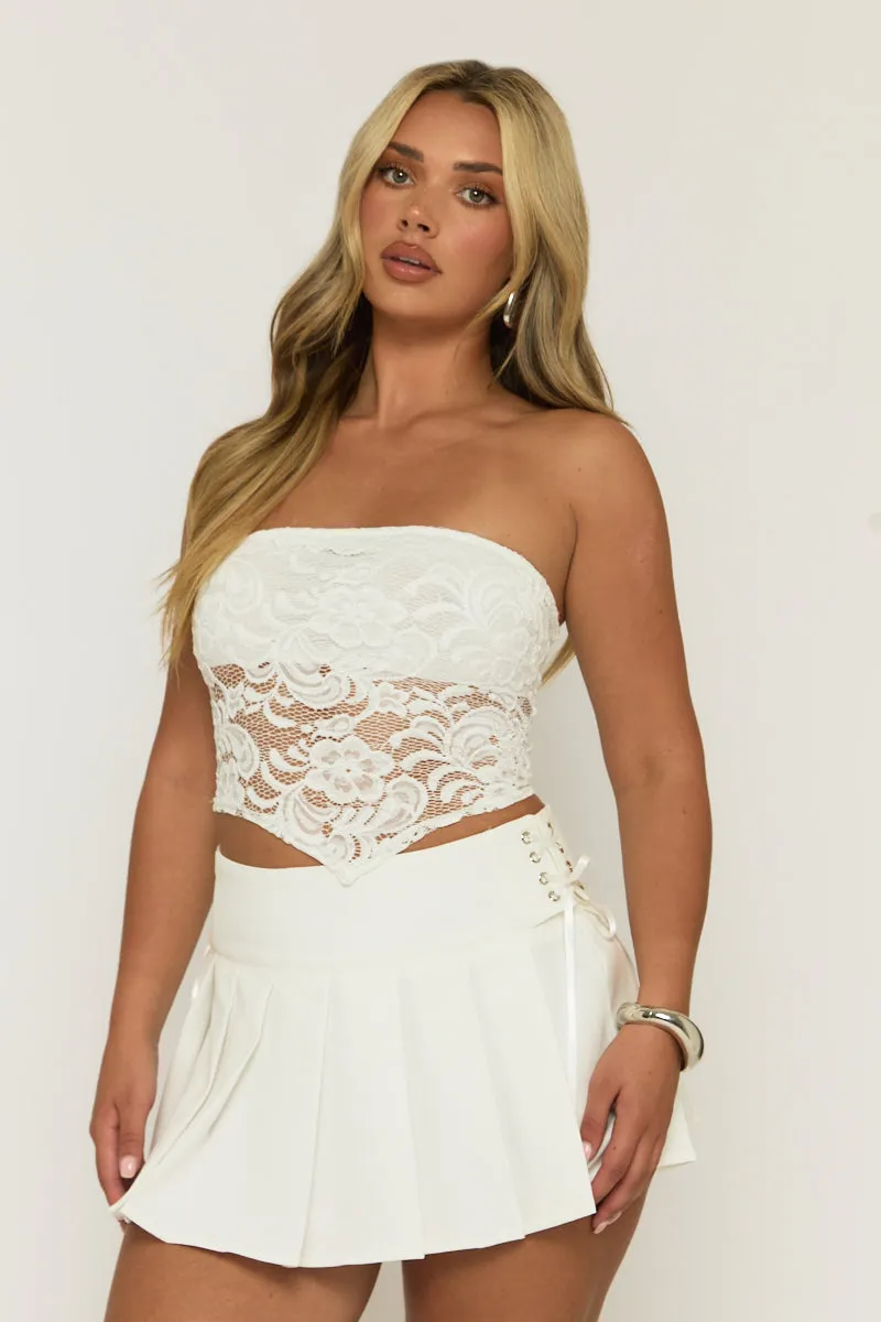 White Lace Bandeau Top - Jeanie sold by Rebellious Fashion product image thumbnail 3