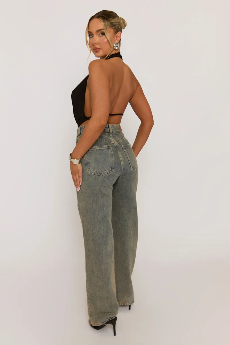 Black Plunge Halter Neck Top - Micah sold by Rebellious Fashion product image thumbnail 5