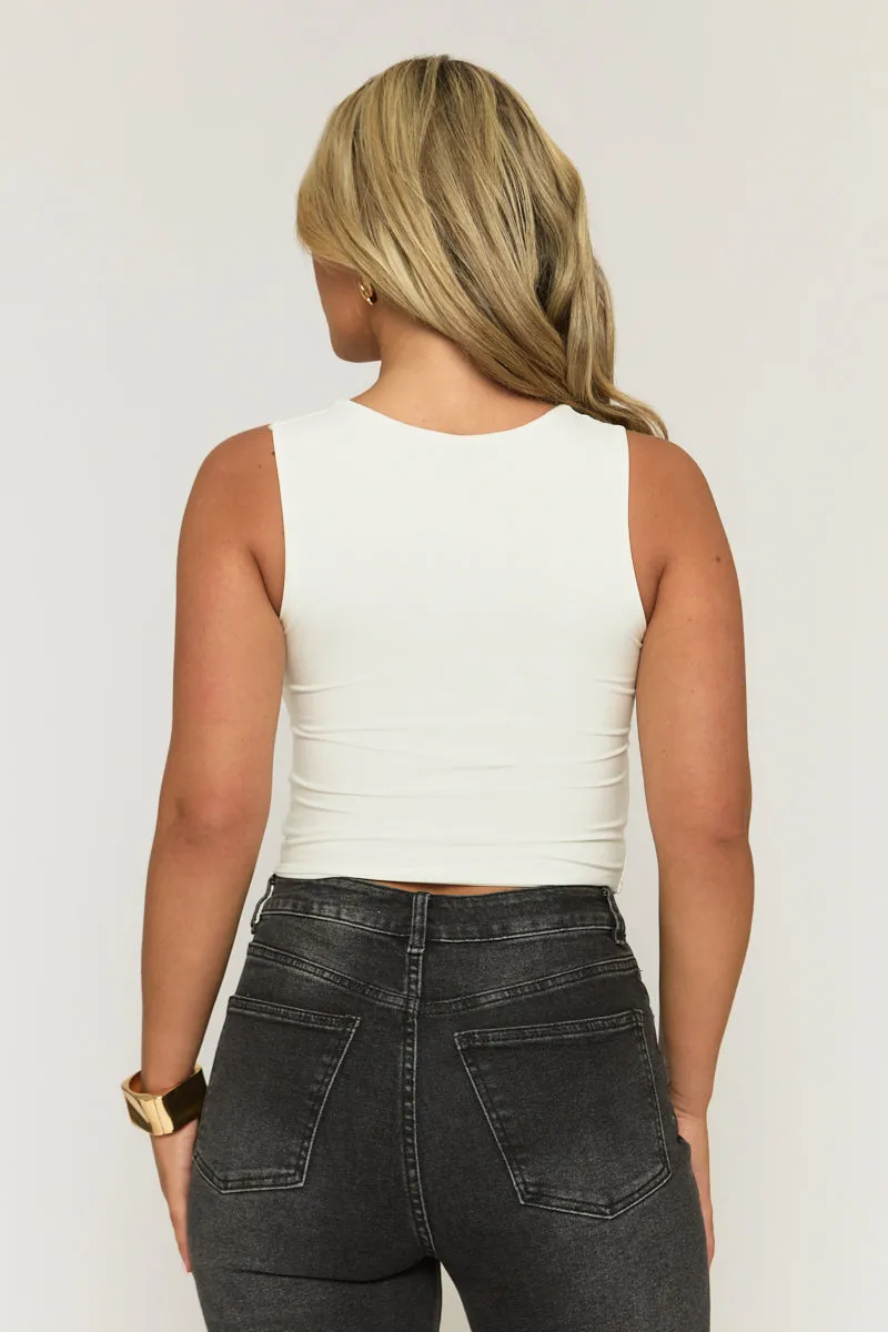 White Twist Front Cut Out Top - Sonia sold by Rebellious Fashion product image thumbnail 5