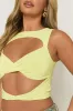 Butter Yellow Twist Front Cut Out Top - Sonia sold by Rebellious Fashion