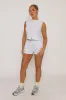 Grey Sleeveless Button Front Rib Top and Short Co-ord Set - Zita sold by Rebellious Fashion