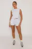 Grey Sleeveless Button Front Rib Top and Short Co-ord Set - Zita sold by Rebellious Fashion
