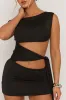 Black Off Shoulder Tie Side Mini Dress - Teresa sold by Rebellious Fashion