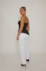 Black Side Split Asymmetric Bandeau Top - Enrica sold by Rebellious Fashion