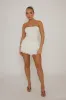 White Lace Bandeau Ruffle Mini Dress - Barbarella sold by Rebellious Fashion