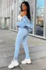 Blue Side Split Leggings - Oliviah sold by Rebellious Fashion