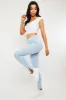 Blue Side Split Leggings - Oliviah sold by Rebellious Fashion