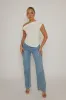 White Asymmetric Twist Shoulder Top - Brinna sold by Rebellious Fashion