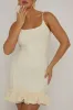 Butter Yellow Textured Puffball Hem Mini Dress - Nemy sold by Rebellious Fashion