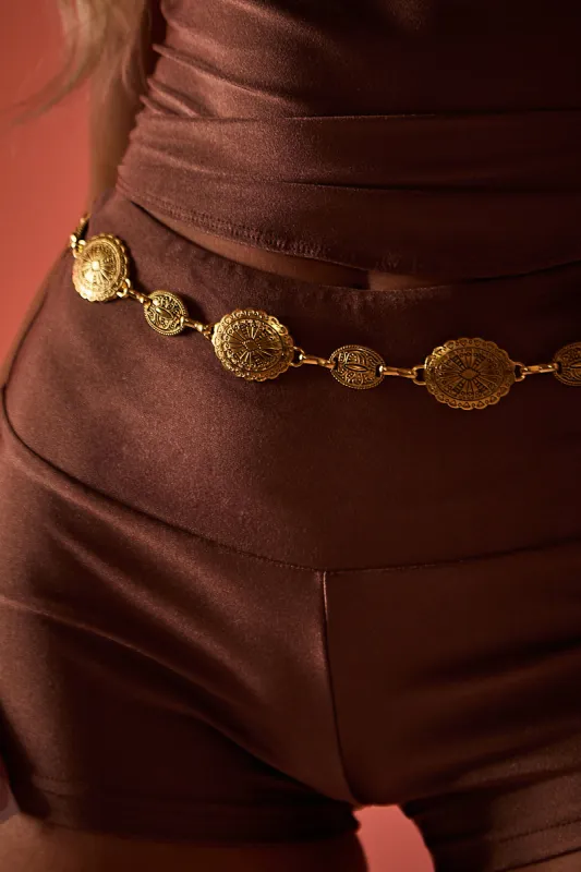 Gold Pendant Detail Belt - Gracia made by Rebellious Fashion