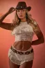 Brown Faux Leather Gold Disc Western Detail Belt - Audria sold by Rebellious Fashion