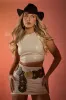 Stone Faux Leather Mini Skirt and Crop Top Co-ord - Nicki sold by Rebellious Fashion