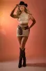 Stone Faux Leather Mini Skirt and Crop Top Co-ord - Nicki sold by Rebellious Fashion