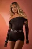 Black Lace Bardot Playsuit - Irena sold by Rebellious Fashion