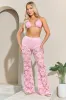 Pink Lace Kick Flare Trousers - Antonella sold by Rebellious Fashion